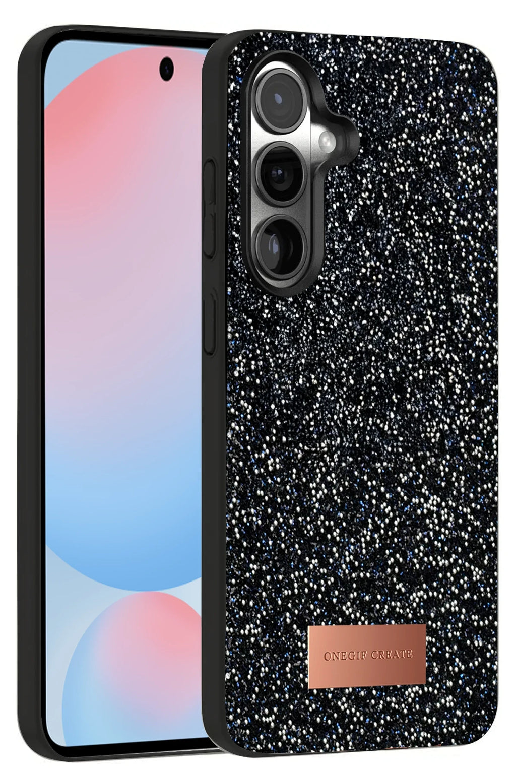 Onegif Samsung Galaxy S24 Plus Bright Simli Kapak - Siyah 1