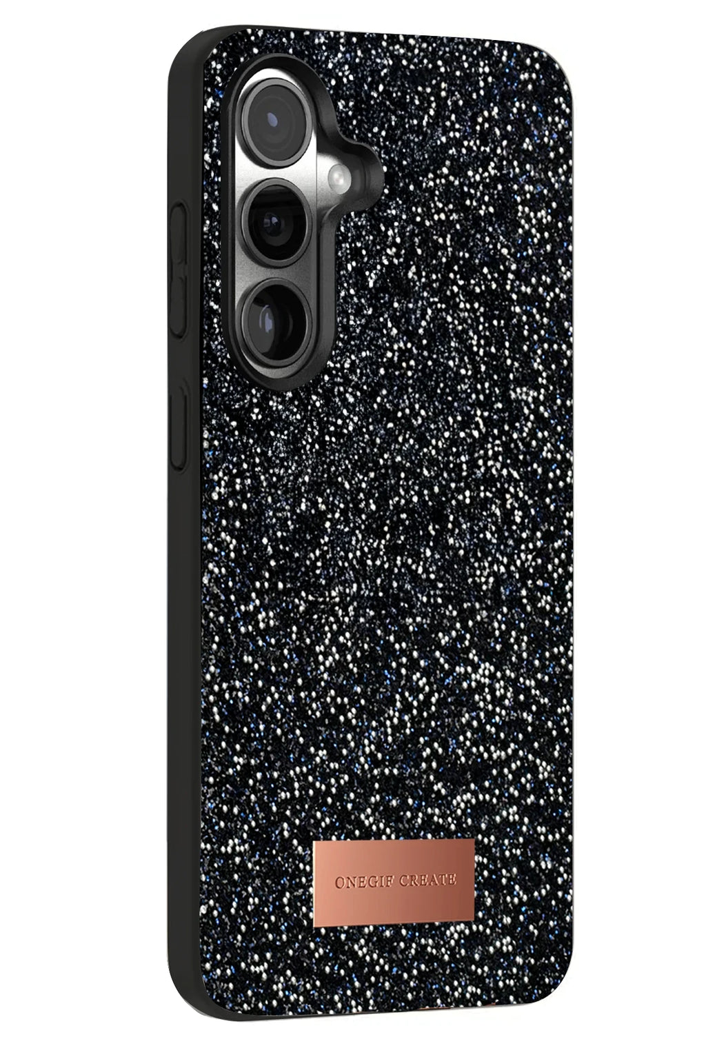 Onegif Samsung Galaxy S25 Bright Simli Kapak - Siyah 3