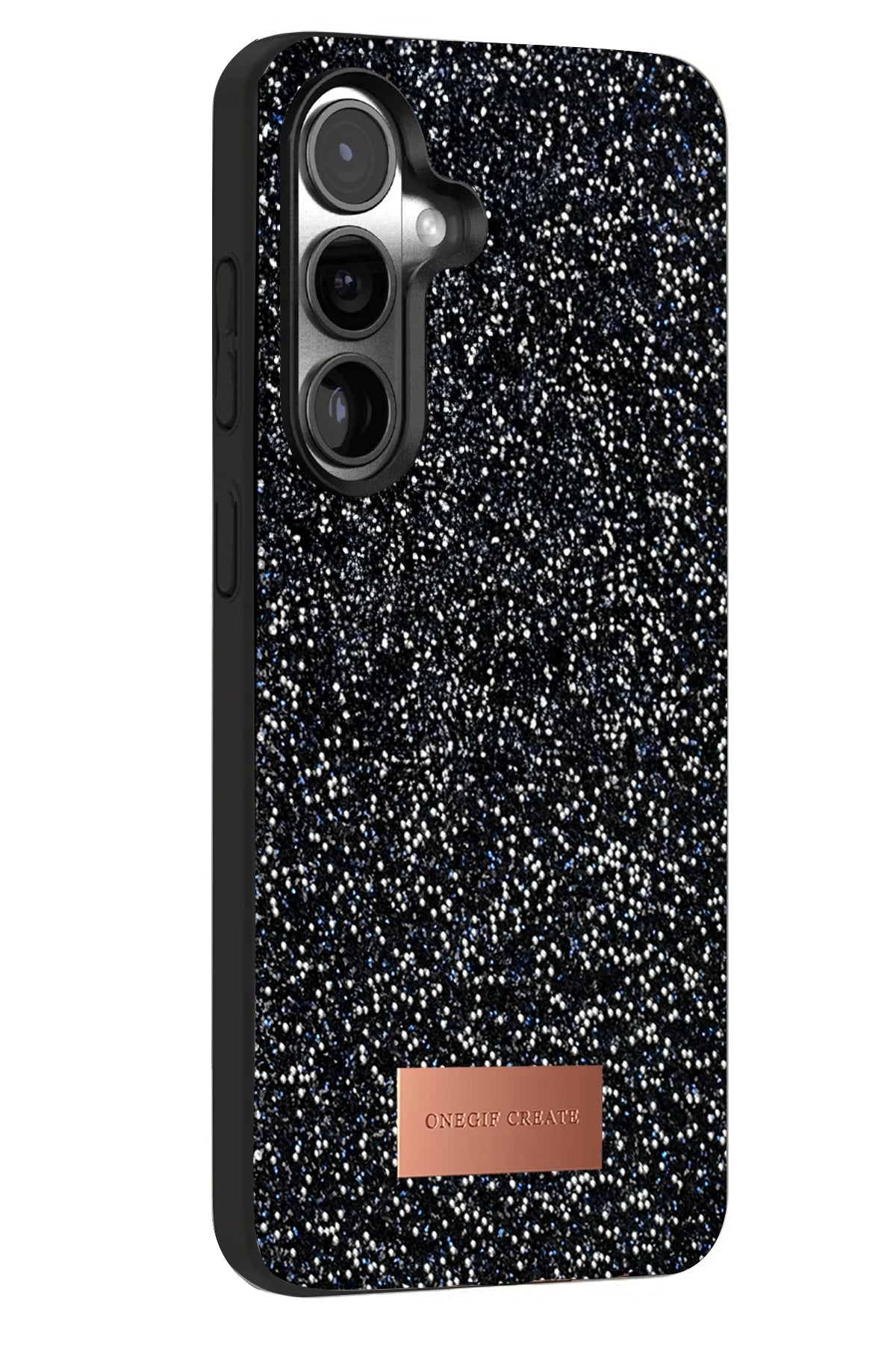 Onegif Samsung Galaxy S25 Bright Simli Kapak - Siyah 3