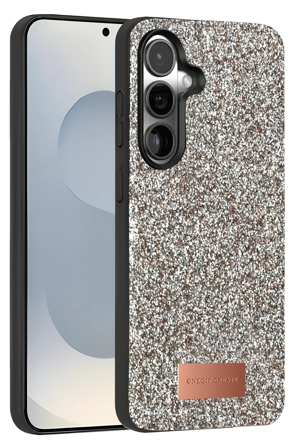 Onegif Samsung Galaxy S25 Plus Bright Simli Kapak - Gümüş 1