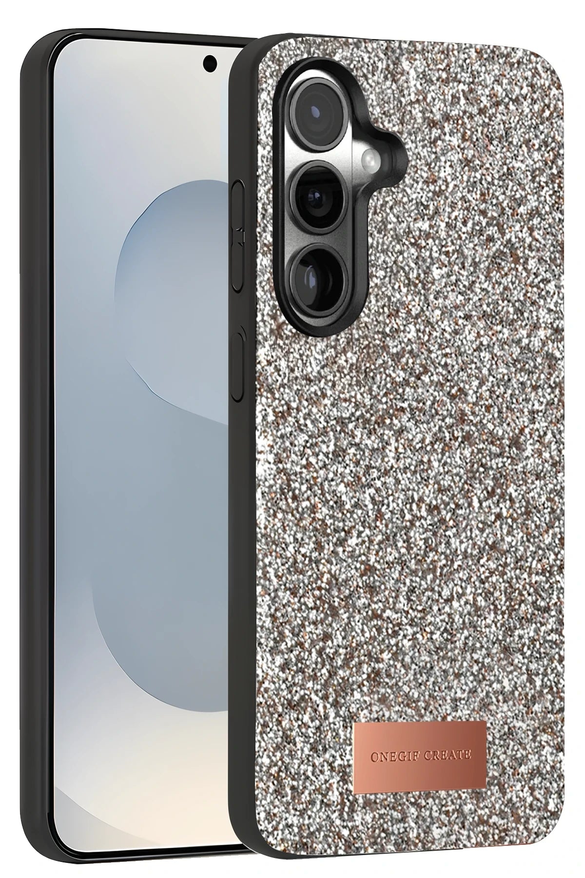 Onegif Samsung Galaxy S25 Plus Bright Simli Kapak - Gümüş 1