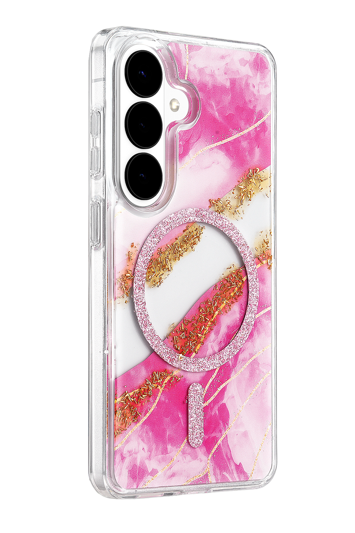 Onegif Samsung Galaxy S26 Lotus Simli Magsafe Kapak - Pembe 2