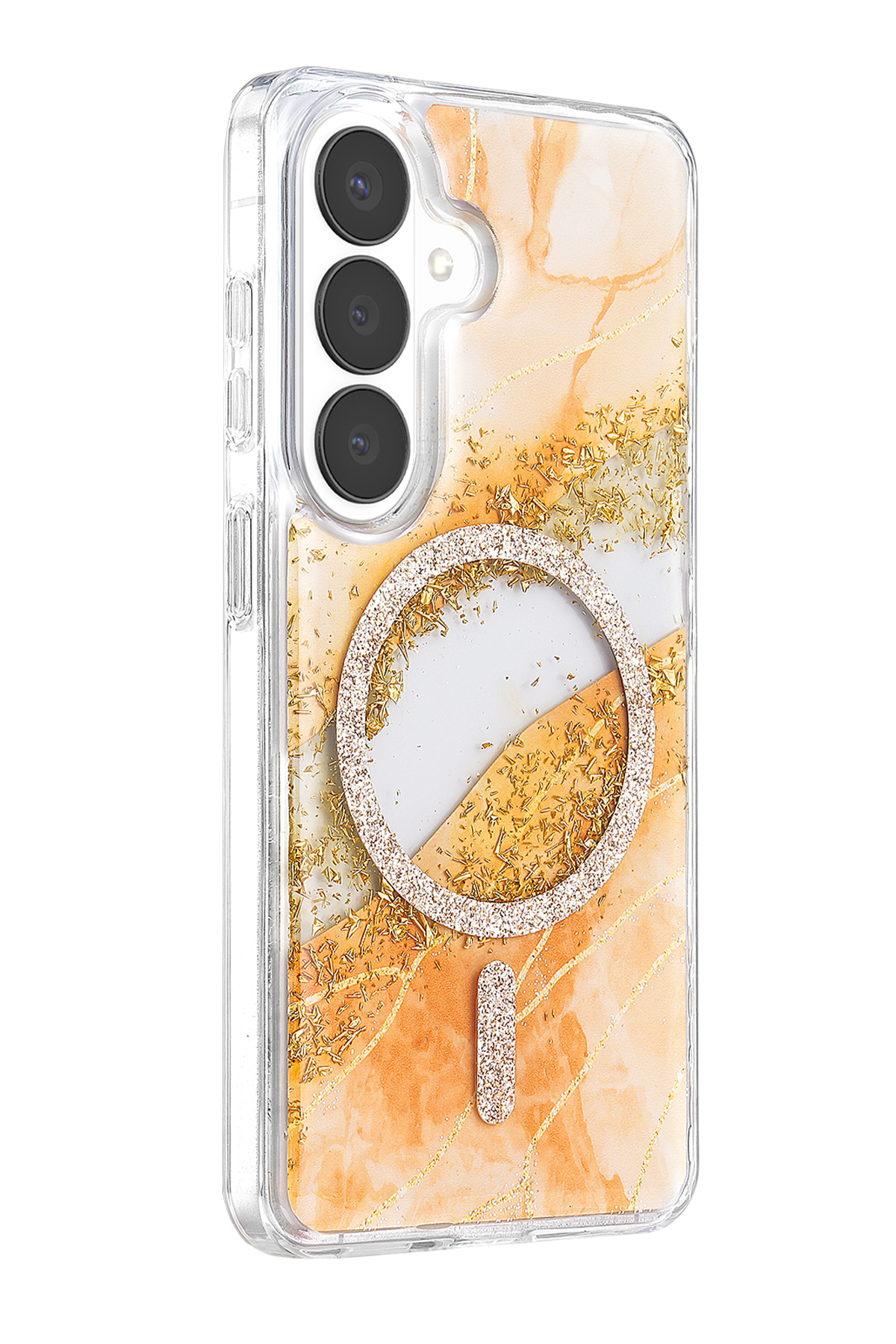 Onegif Samsung Galaxy S26 Lotus Simli Magsafe Kapak - Turuncu 2