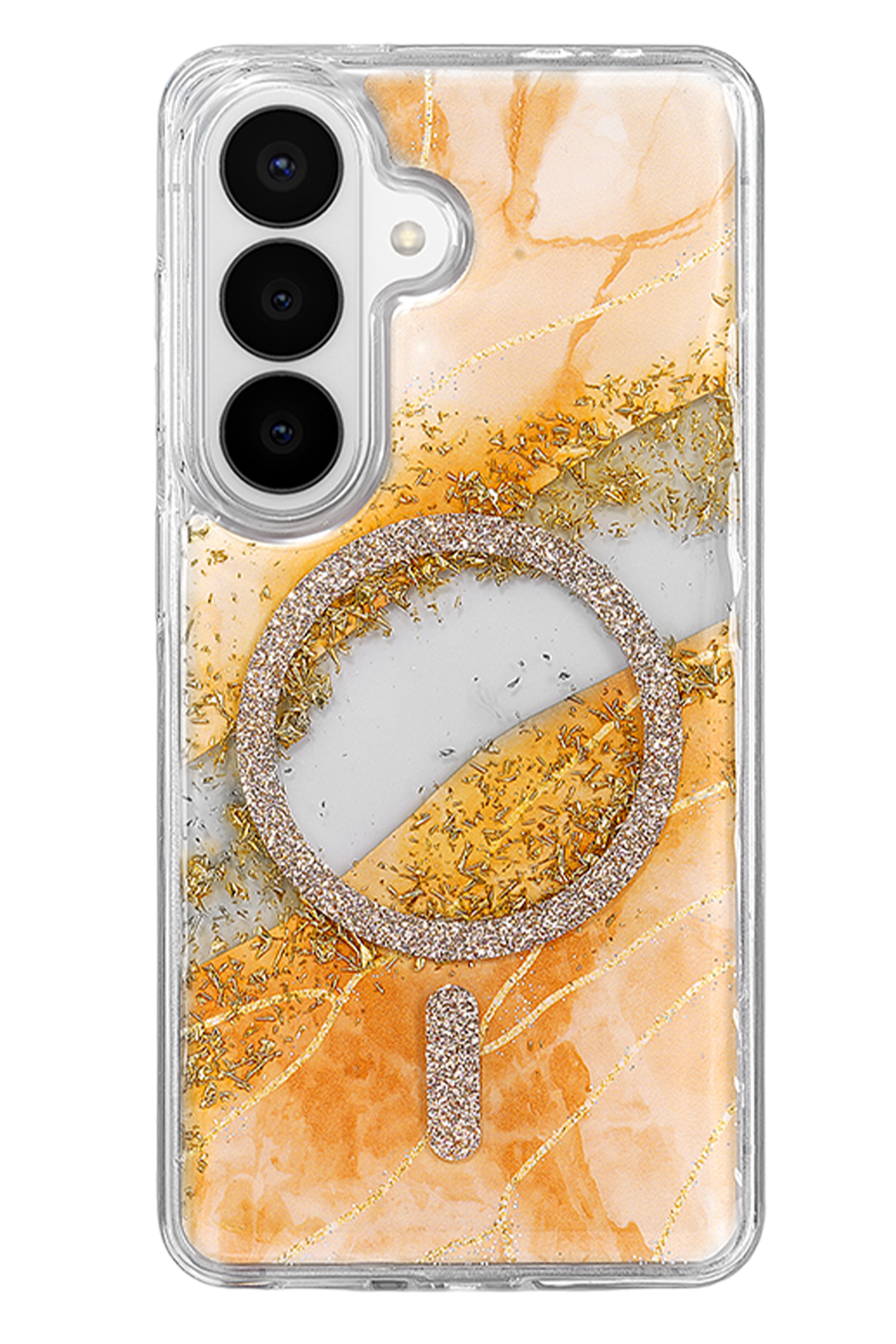Onegif Samsung Galaxy S26 Lotus Simli Magsafe Kapak - Turuncu 3