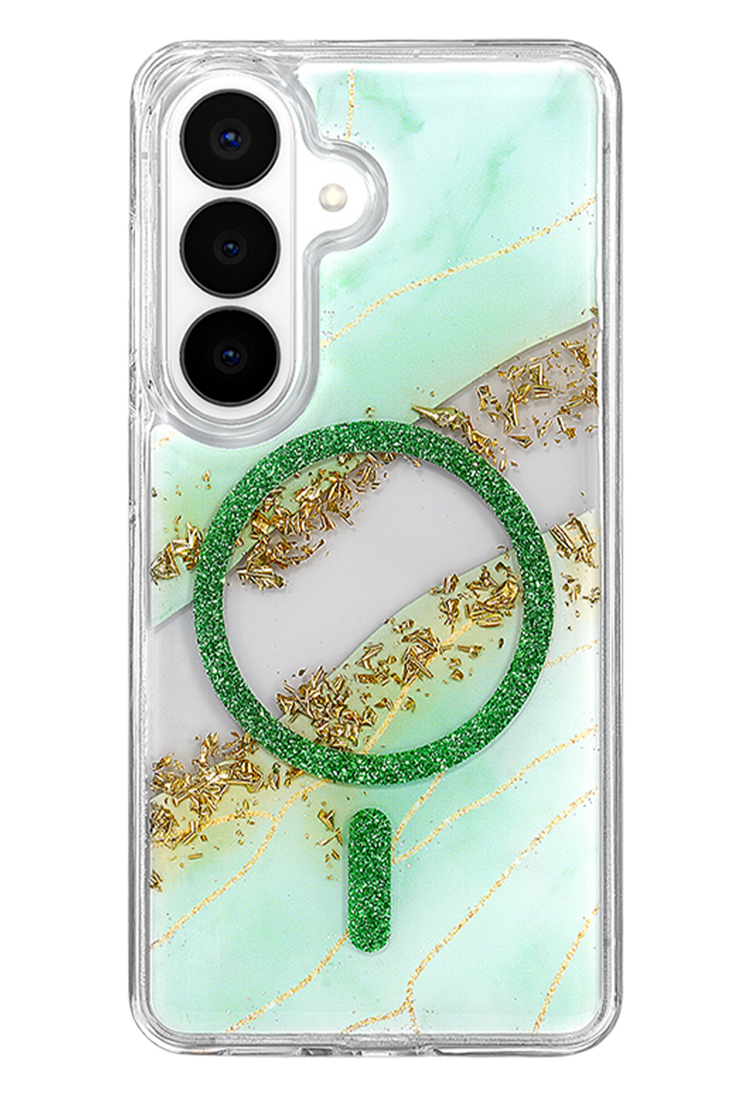 Onegif Samsung Galaxy S26 Lotus Simli Magsafe Kapak - Yeşil 3