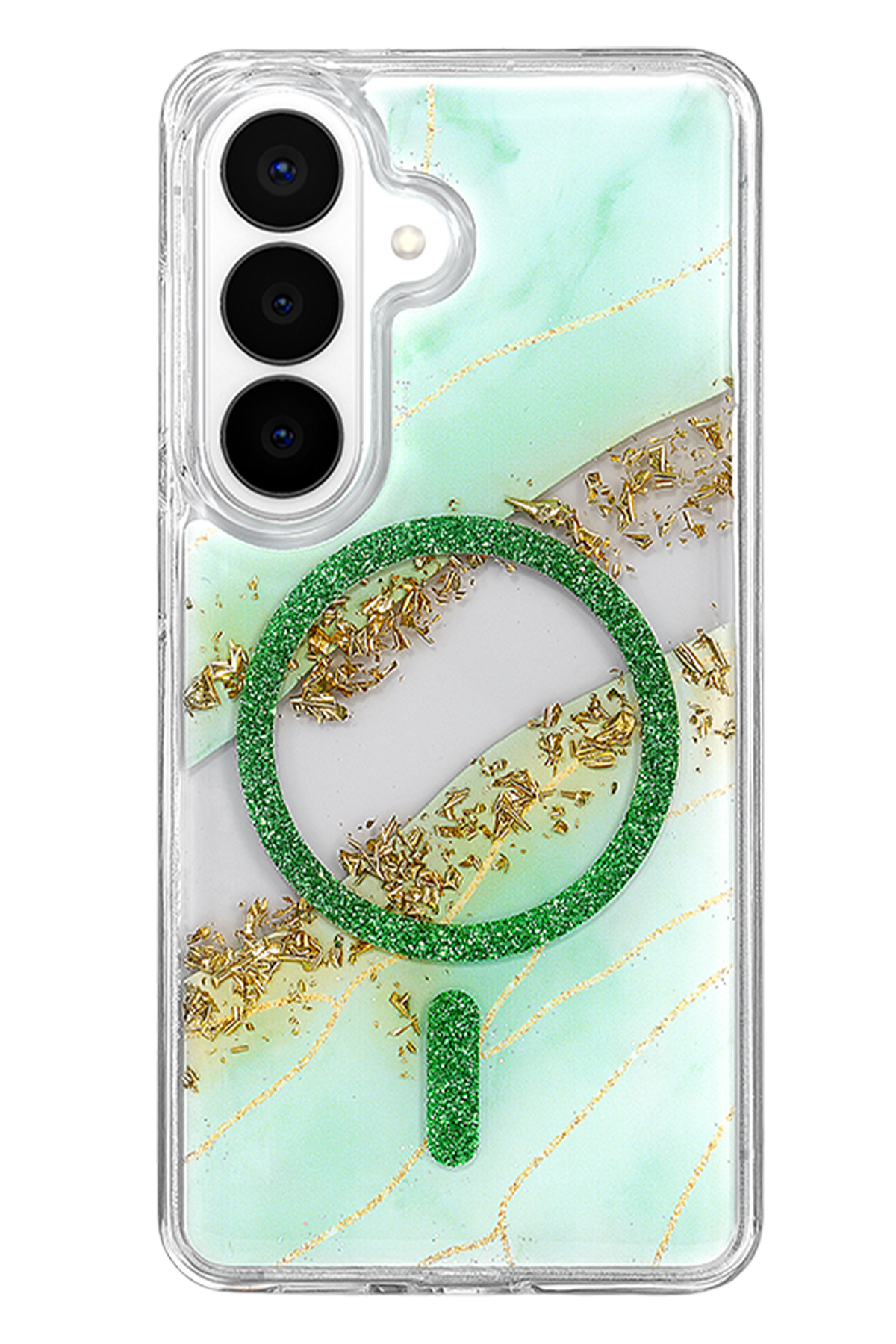 Onegif Samsung Galaxy S26 Lotus Simli Magsafe Kapak - Yeşil 3