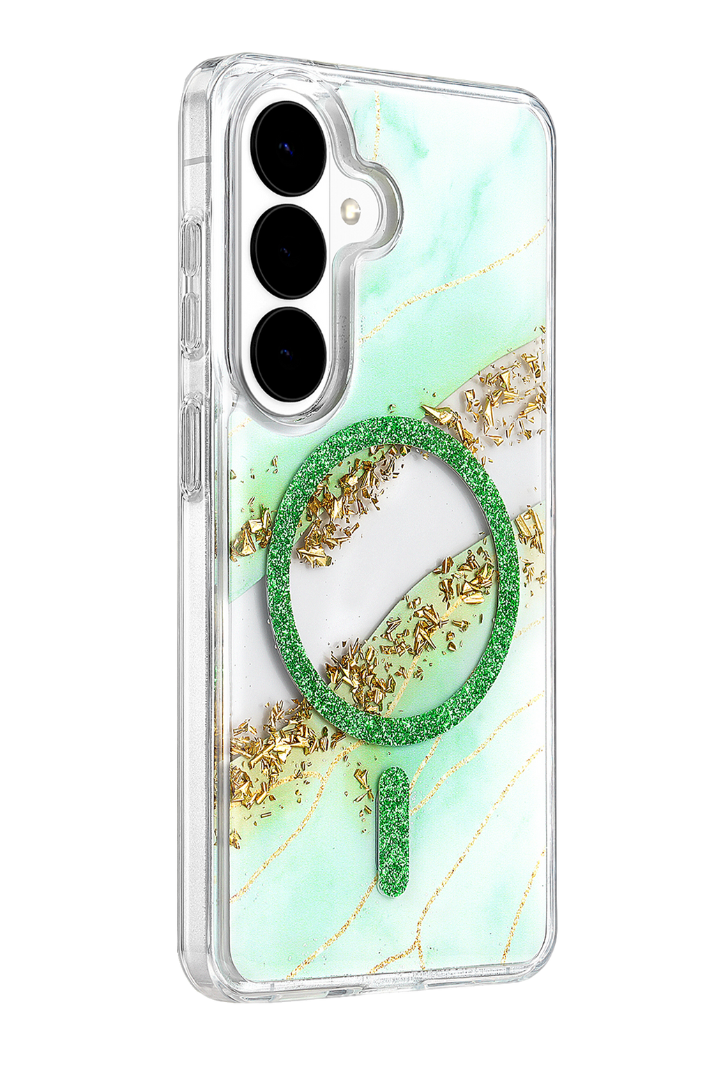 Onegif Samsung Galaxy S26 Lotus Simli Magsafe Kapak - Yeşil 2