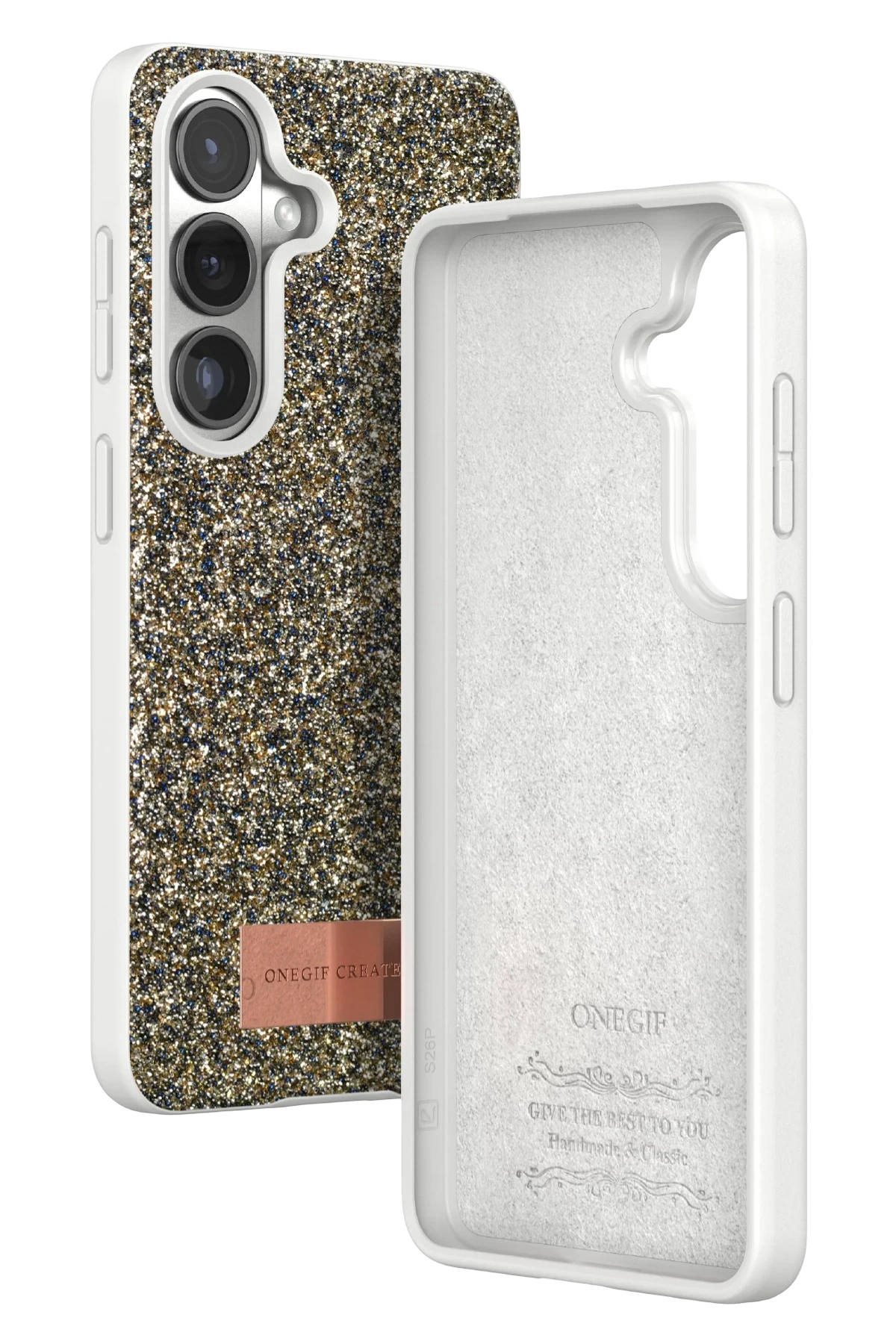 Onegif Samsung Galaxy S26 Plus Bright Simli Kapak - Gold 3
