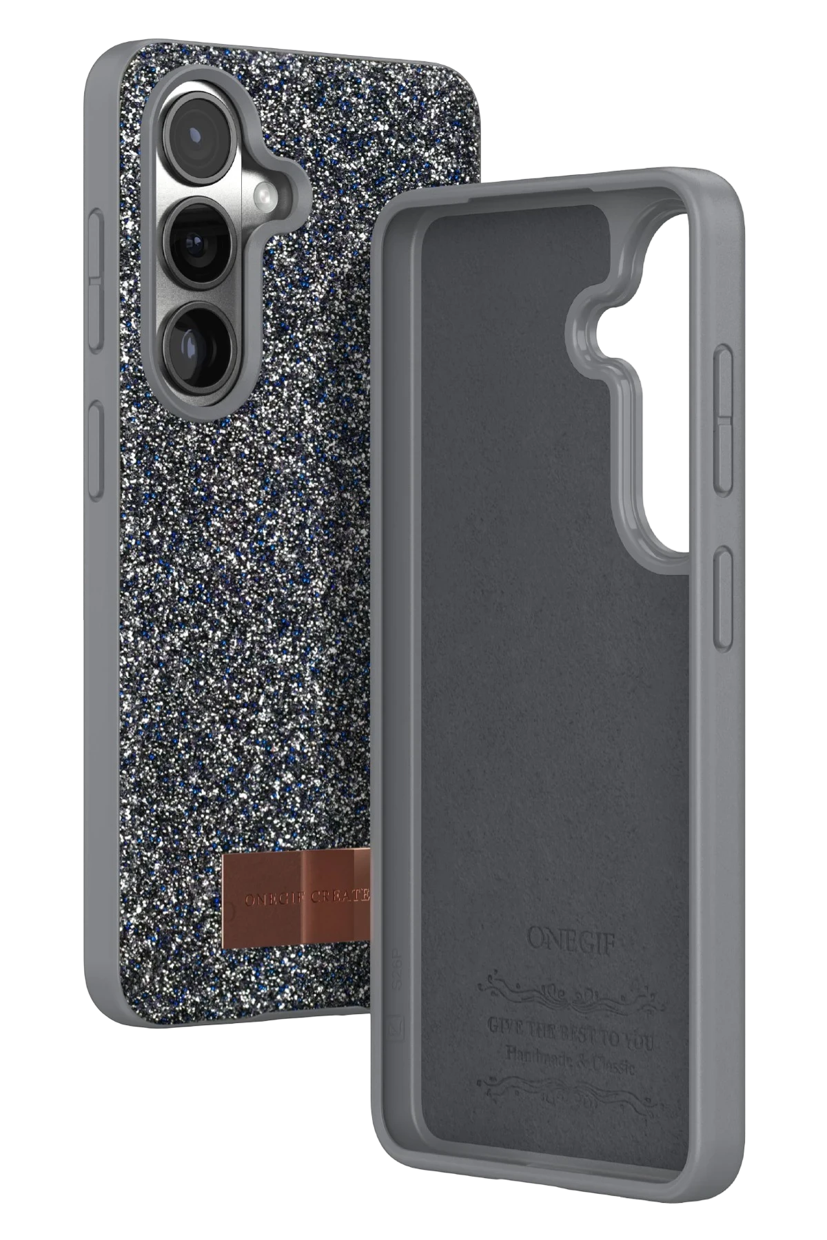 Onegif Samsung Galaxy S26 Plus Bright Simli Kapak - Gümüş 3