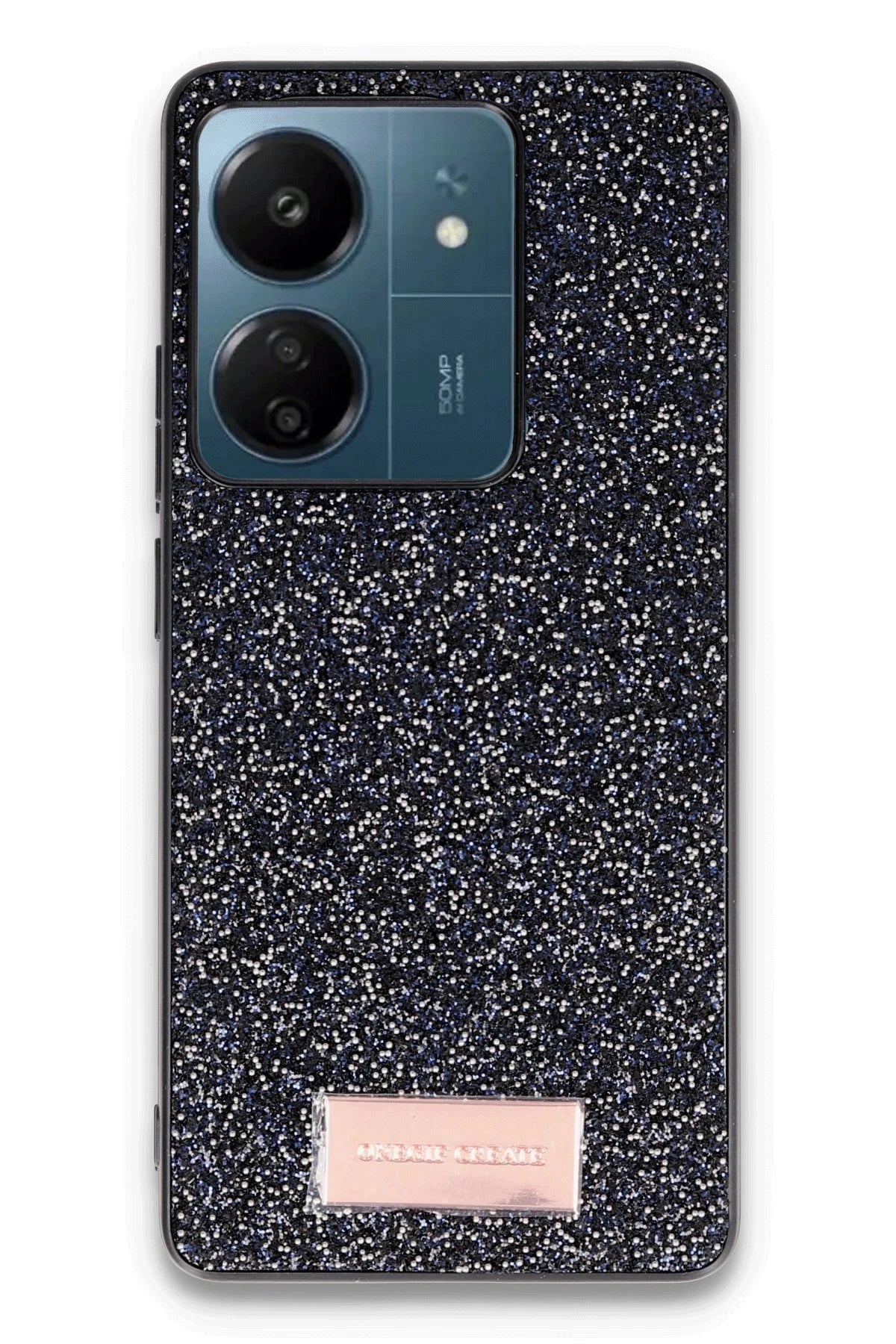 Onegif Xiaomi Redmi 13C Bright Simli Kapak - Siyah 1