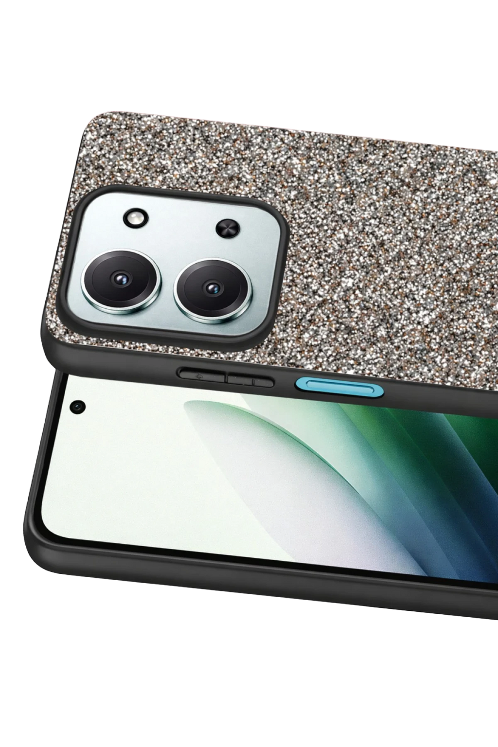 Onegif Xiaomi Redmi 15C 4G Bright Simli Kapak - Gümüş 2