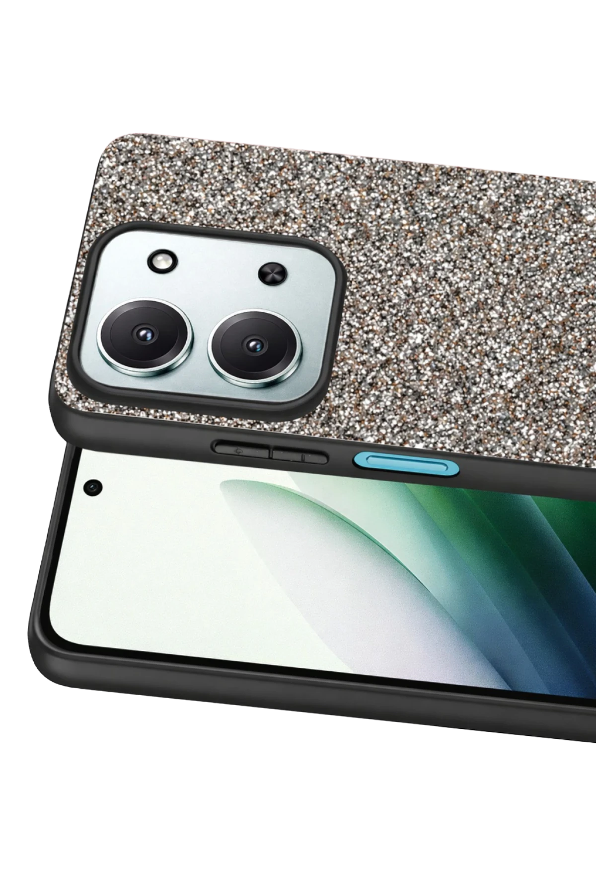 Onegif Xiaomi Redmi 15C 4G Bright Simli Kapak - Gümüş 2