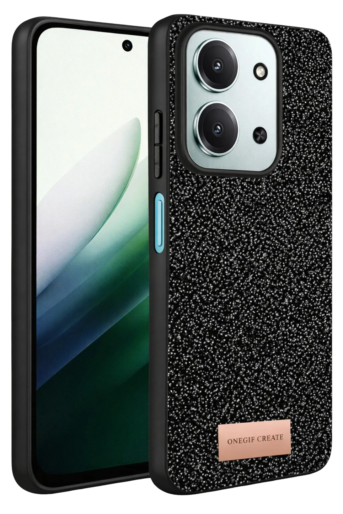 Onegif Xiaomi Redmi 15C 4G Bright Simli Kapak - Siyah 1