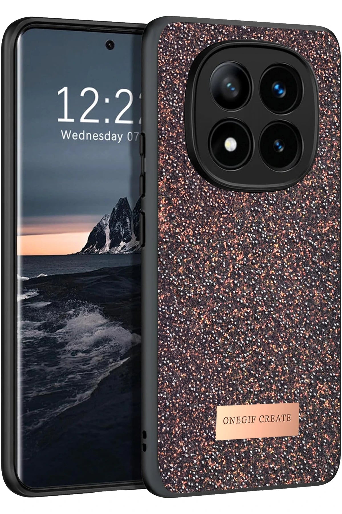 Onegif Xiaomi Redmi Note 14 Pro 4G Bright Simli Kapak - Derin Mor 1