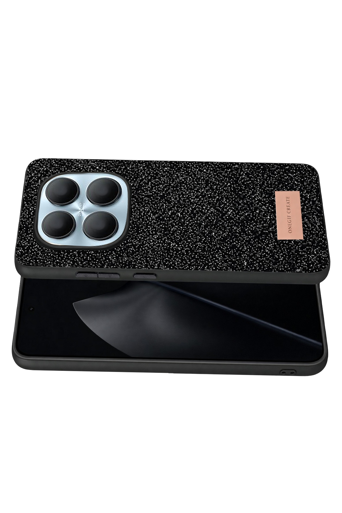 Onegif Xiaomi Redmi Note 15 4G Bright Simli Kapak - Siyah 3