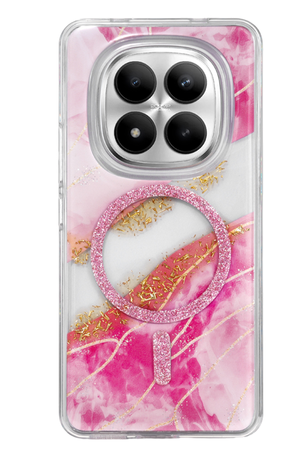 Onegif Xiaomi Redmi Note 15 4G Lotus Simli Magsafe Kapak - Pembe 3