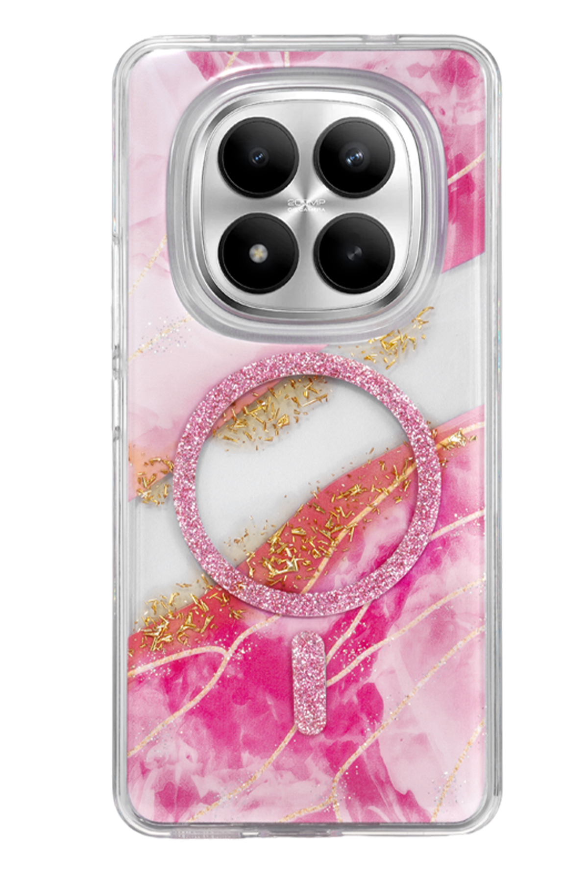 Onegif Xiaomi Redmi Note 15 4G Lotus Simli Magsafe Kapak - Pembe 3