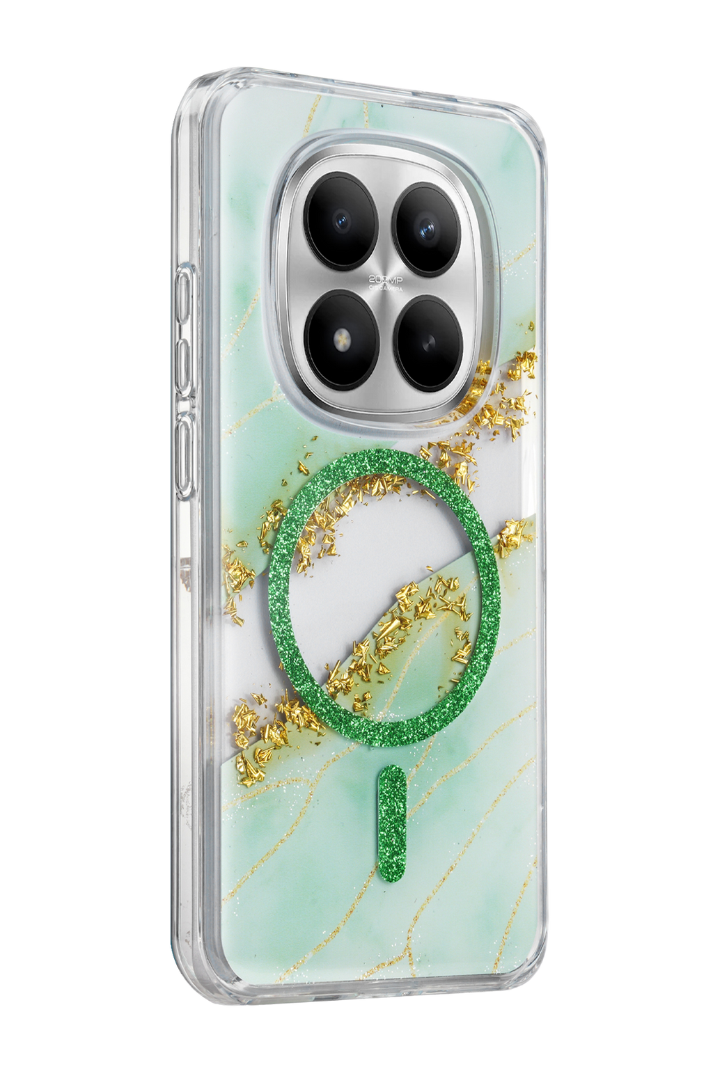 Onegif Xiaomi Redmi Note 15 4G Lotus Simli Magsafe Kapak - Yeşil 2