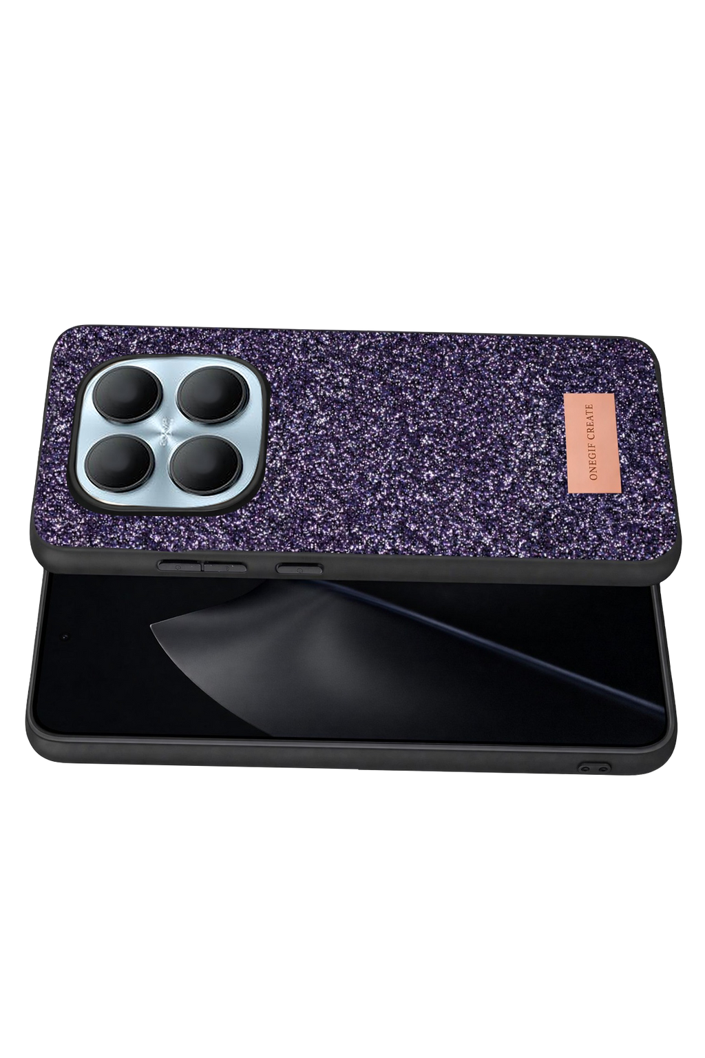 Onegif Xiaomi Redmi Note 15 Pro 5G Bright Simli Kapak - Derin Mor 3