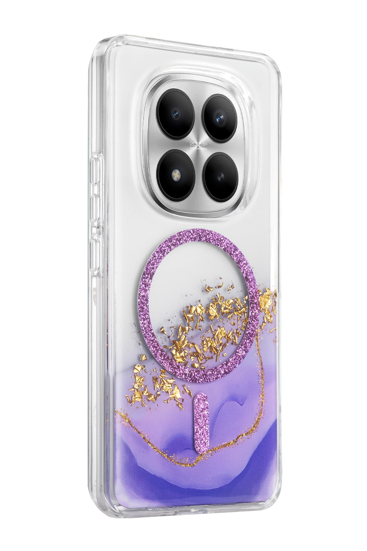 Onegif Xiaomi Redmi Note 15 Pro Plus 5G Lotus Simli Magsafe Kapak - Mor 2