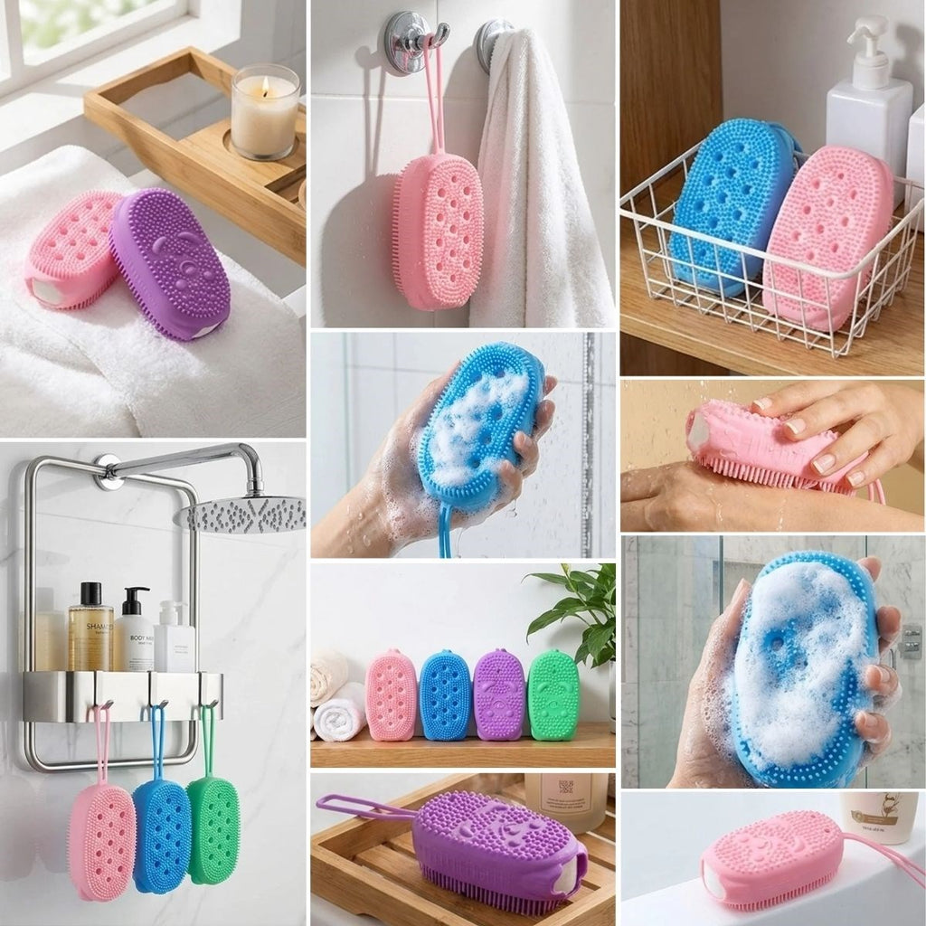 Peeling Etkili Süngerli Silikon Banyo Lifi – Asma Kancalı Duş Kesesi (5538) 2