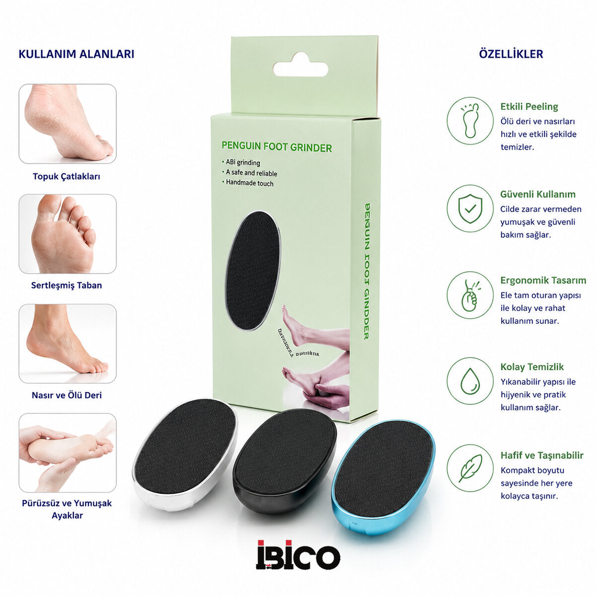 PENGUIN FOOT GRINDER AYAK - TOPUK TÖRPÜ RENKLİ HERHANGİ BİR RENKTEN 1 ADET GÖNDERİLİR (5538) 1