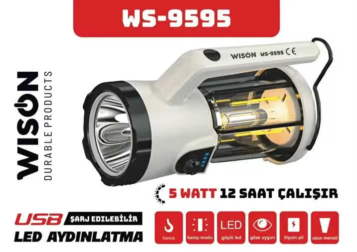 Profesyonel El Feneri & Kamp Lambası | 5W (5538) 2