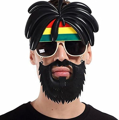 Rasta Peruklu Rasta Sakallı Bob Marley Bıyıklı Parti Gözlüğü 27x18 cm (5538) 1