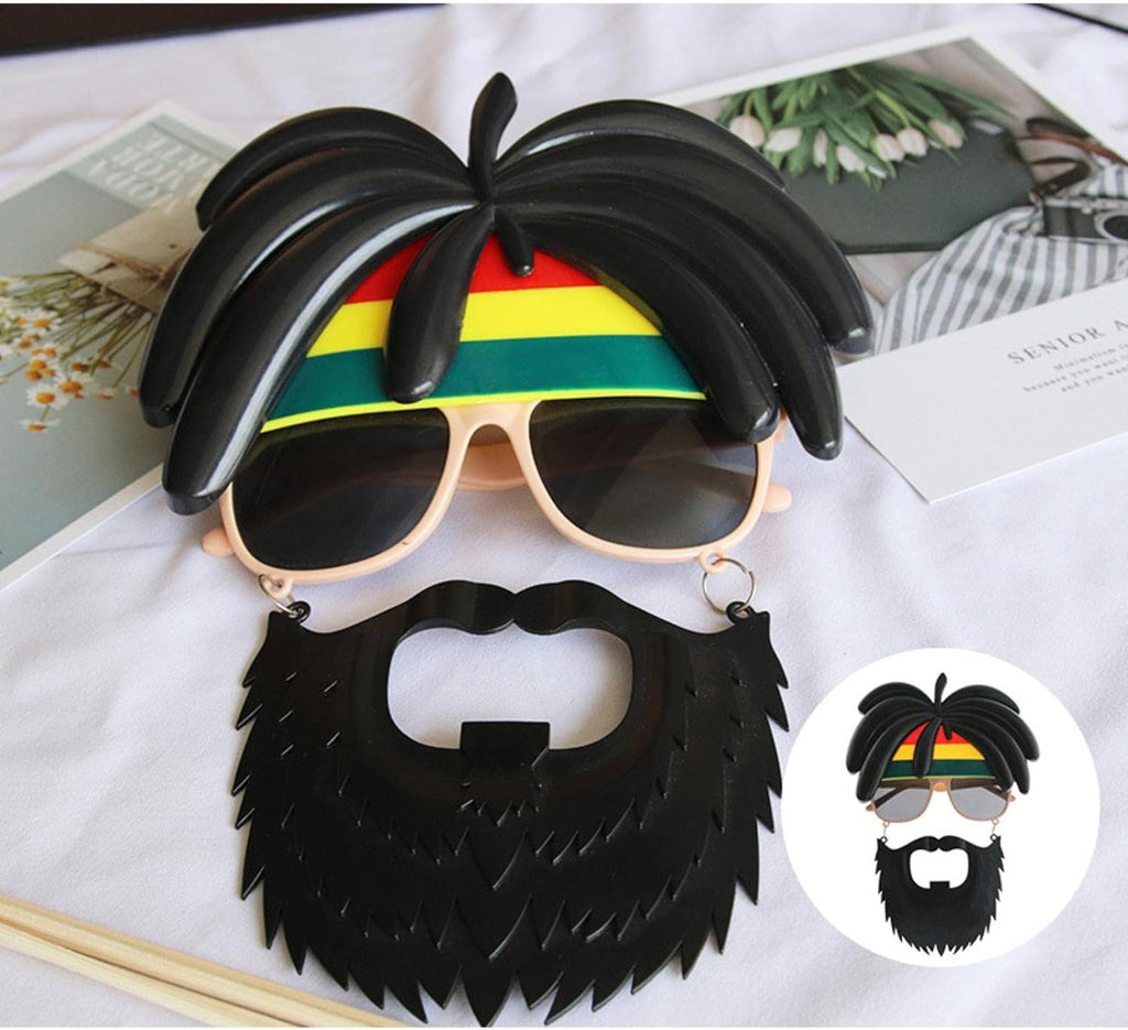 Rasta Peruklu Rasta Sakallı Bob Marley Bıyıklı Parti Gözlüğü 27x18 cm (5538) 4