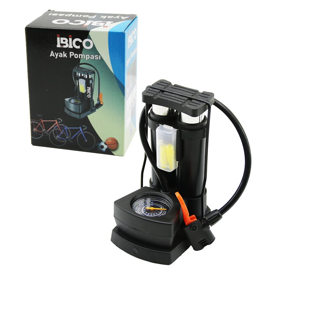 SAATLİ DİKEY MODEL - İNCE PİSTONLU AYAK POMPASI OTO-ARAÇ - BİSİKLET-MOTOR LASTİK - TOP - ŞİŞME HAVUZ-YATAK (5538) 1