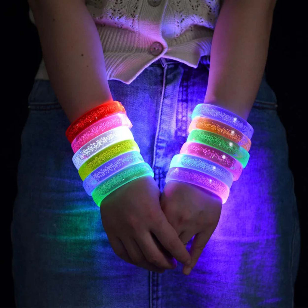 Sarı Led Işıklı Baskı Yapılabilen Pilli Bileklik Bilezik 1,5 cm Genişlik (5538) 5