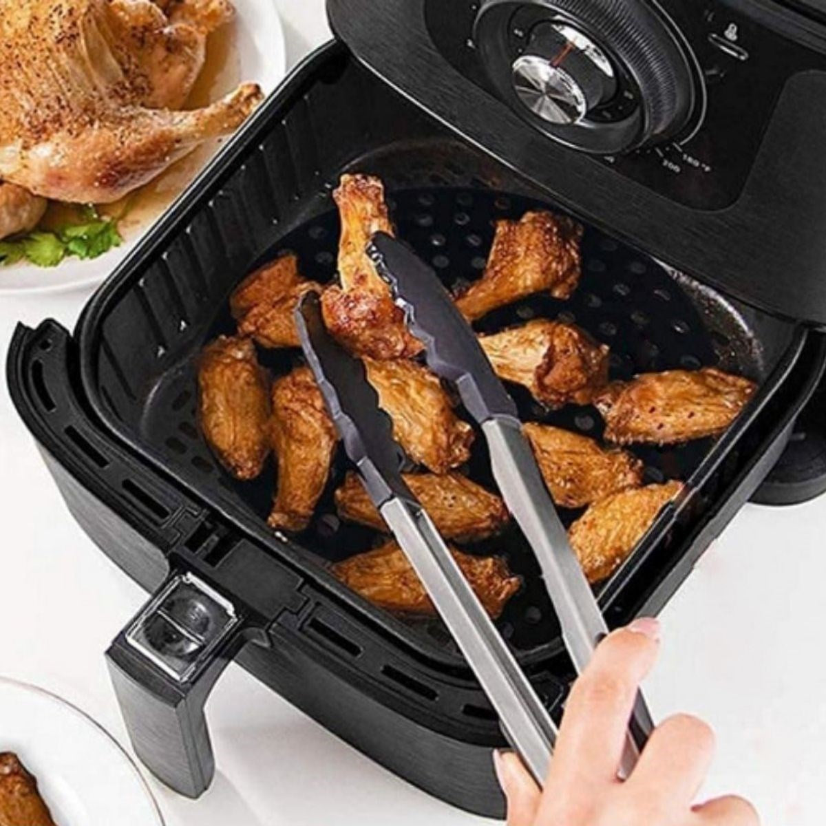 Siyah Isıya Dayanıklı Yıkanılabilir Silikon Fırın Ve Airfryer Yuvarlak Model Pişirme Matı 20 Cm (5538) 3