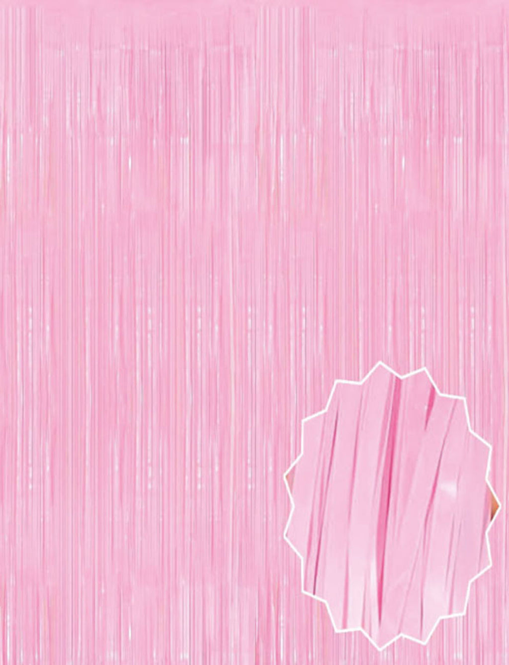 Soft Pembe Püsküllü Kapı Perdesi - Parti, Baby Shower, Cinsiyet Partisi 1x2 m (5538) 1