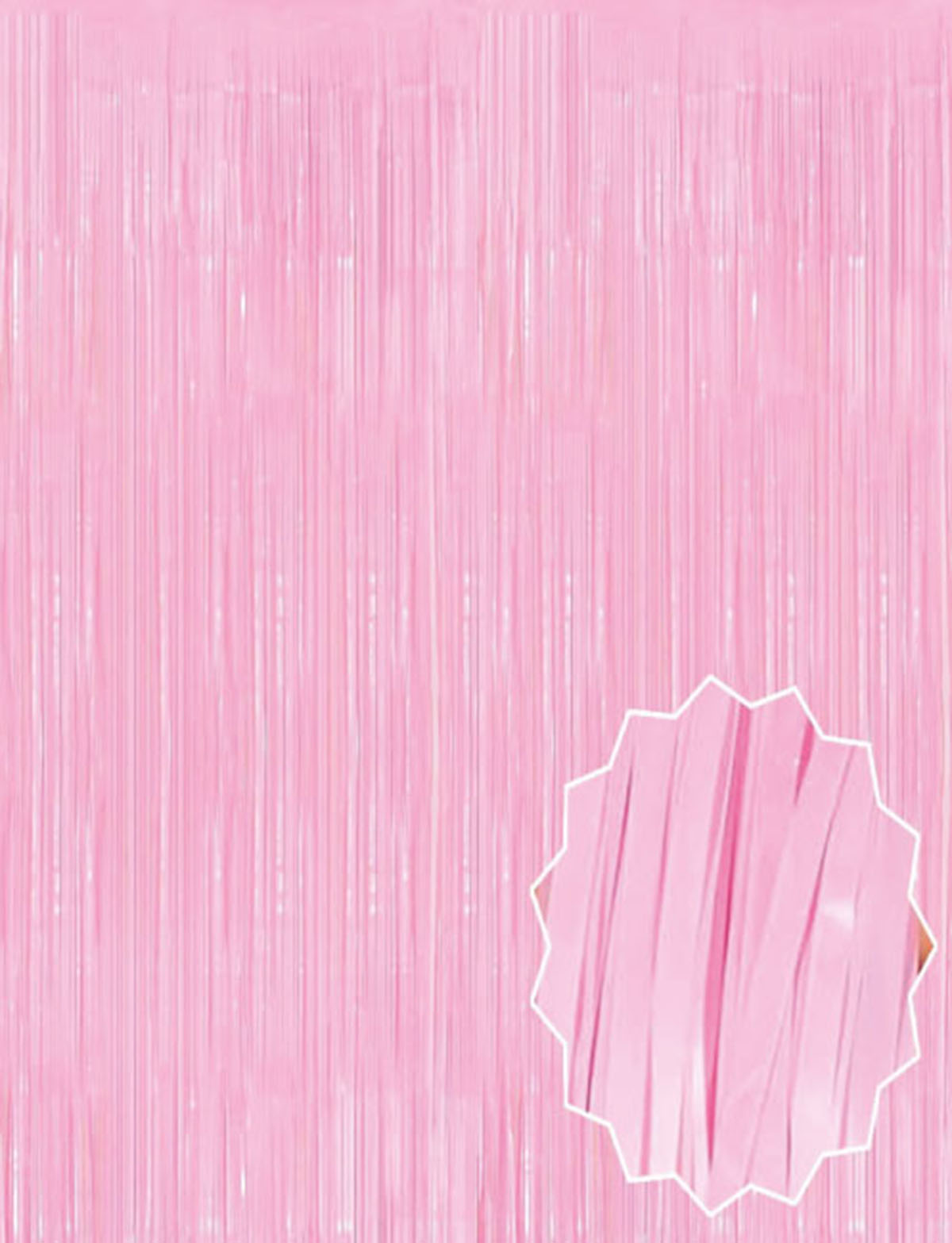 Soft Pembe Püsküllü Kapı Perdesi - Parti, Baby Shower, Cinsiyet Partisi 1x2 m (5538) 1