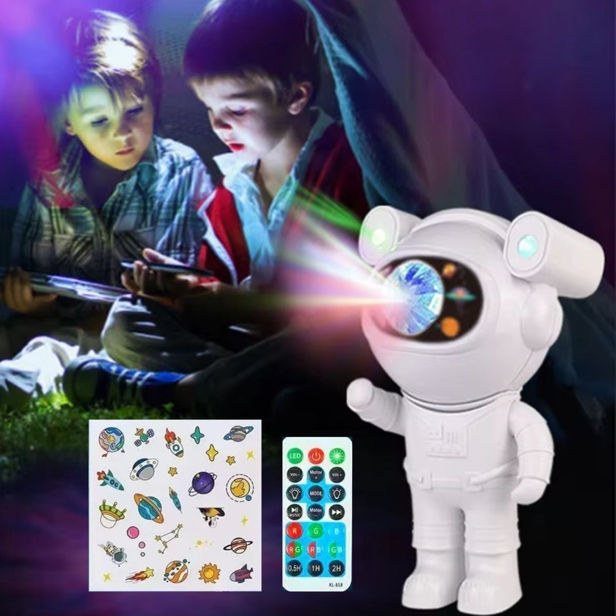 Stickerlı ,Kumandalı ASTRONOT Model Gece Lambası (5538) 1