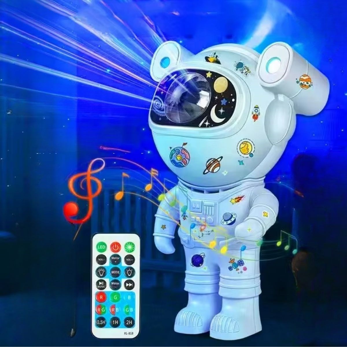 Stickerlı ,Kumandalı ASTRONOT Model Gece Lambası (5538) 4