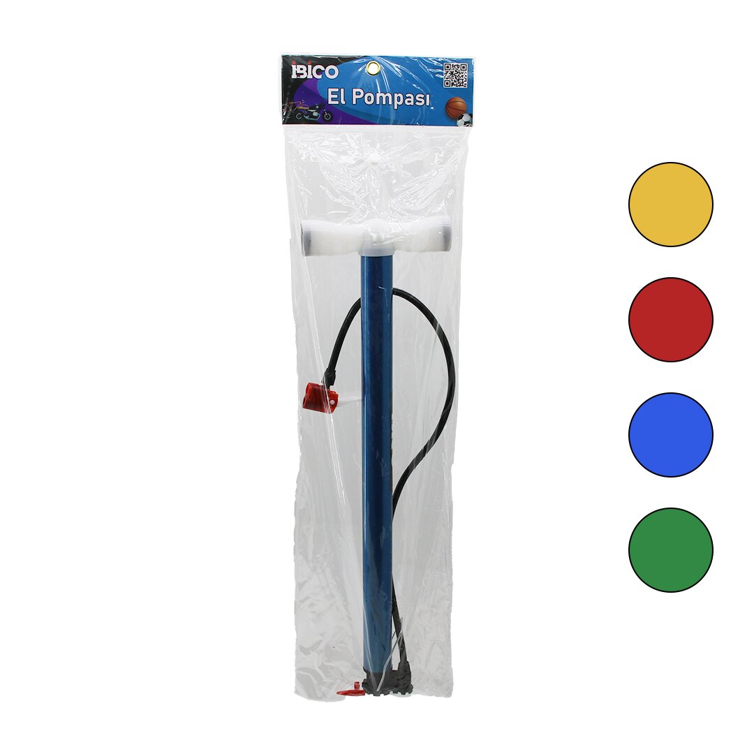 TERS BASMALI METAL GÖVDE PLASTİK KOL İRAN EL POMPASI 55CM TOP - BİSİKLET - MOTOR AYAKLIK APARATLI (5538) 1