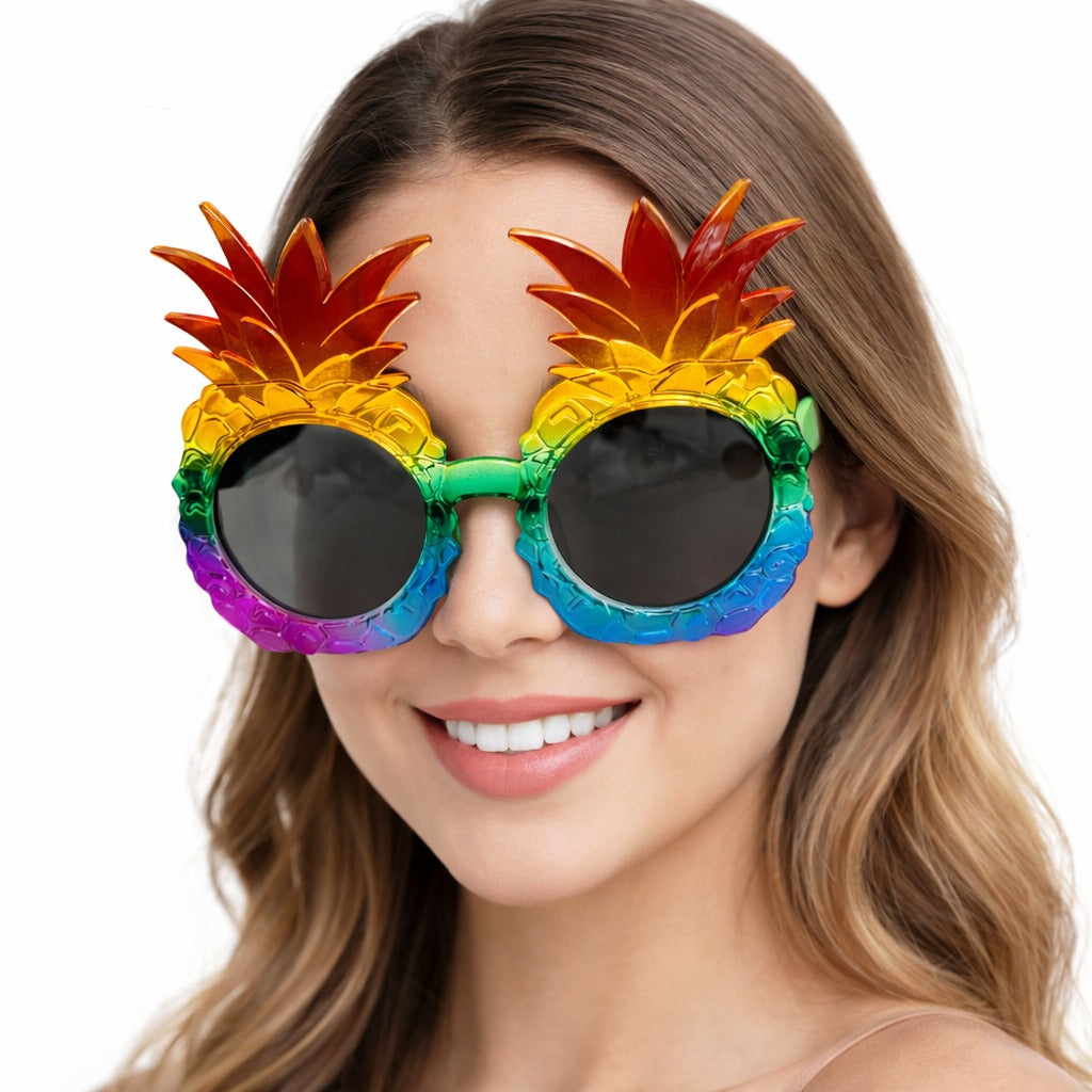 Tropikal Ananas Tasarımlı Renkli Hawaii Parti Gözlüğü (5538) 4