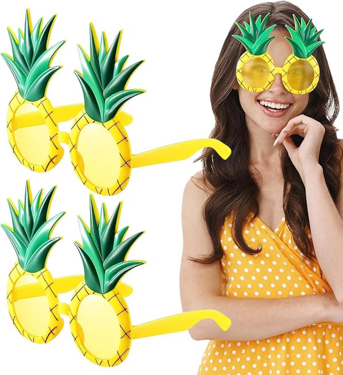 Tropikal Hawaii Ananas Şekilli Parti Gözlüğü 9.5 x 14 cm (5538) 1