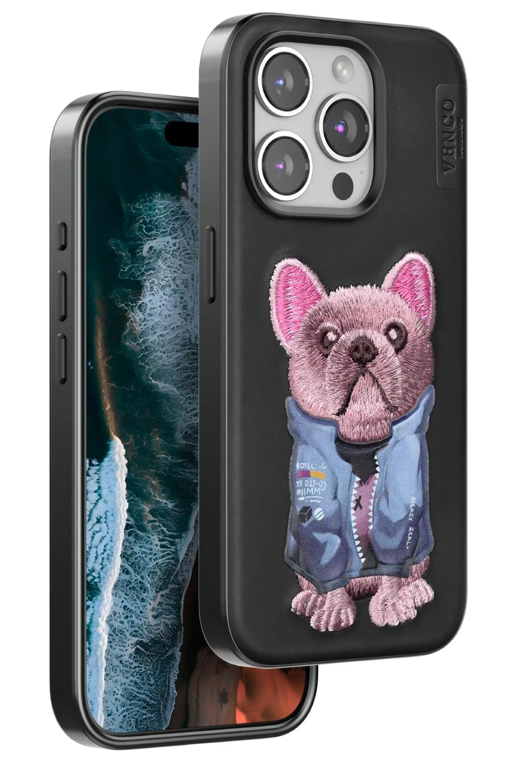 Venco Apple iPhone 15 Pro Cute Desenli Kapak - Siyah 2