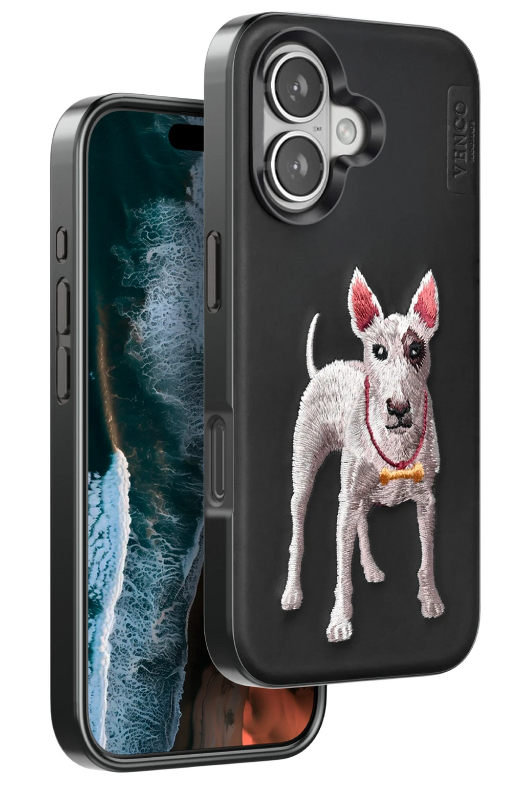 Venco Apple iPhone 16 Perma Desenli Kapak - Siyah 1