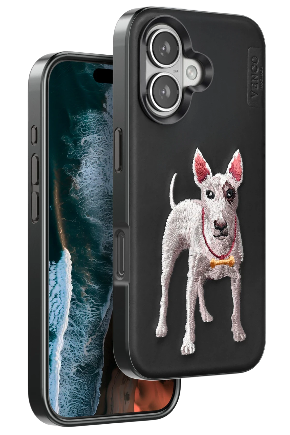 Venco Apple iPhone 16 Perma Desenli Kapak - Siyah 1