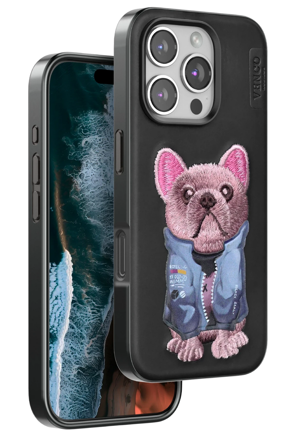 Venco Apple iPhone 16 Pro Cute Desenli Kapak - Siyah 1