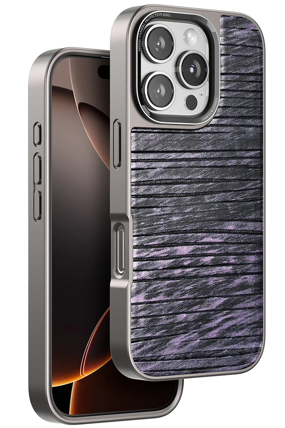 Venco Apple iPhone 16 Pro Max Wave Kapak - Derin Mor 1