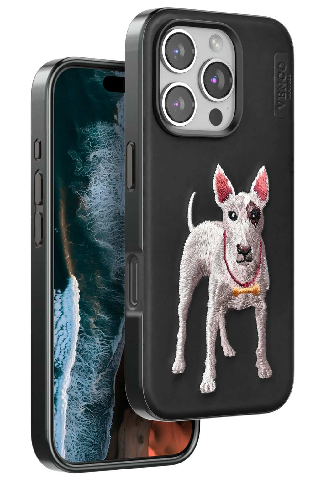 Venco Apple iPhone 16 Pro Perma Desenli Kapak - Siyah 1