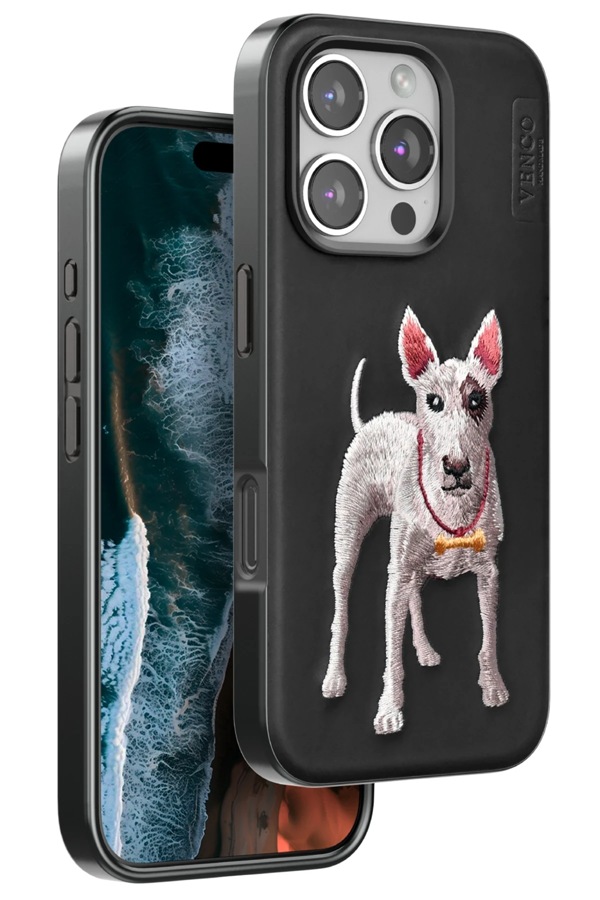 Venco Apple iPhone 16 Pro Perma Desenli Kapak - Siyah 1