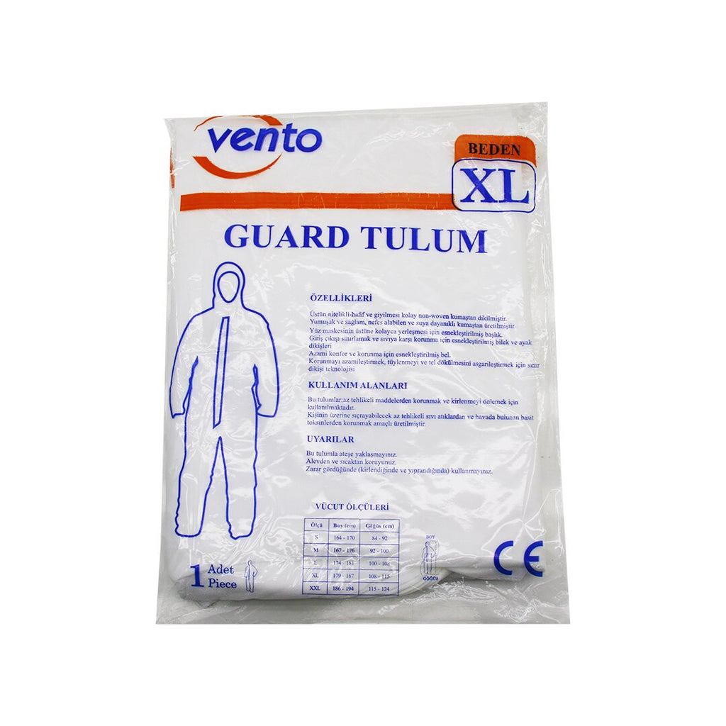 VENTO XL GUARD KORUYUCU TULUM BEYAZ - HAFİF - NON-WOVEN KUMAŞ BOY: 179-187CM - GÖĞÜS: 108-115CM (5538) 1