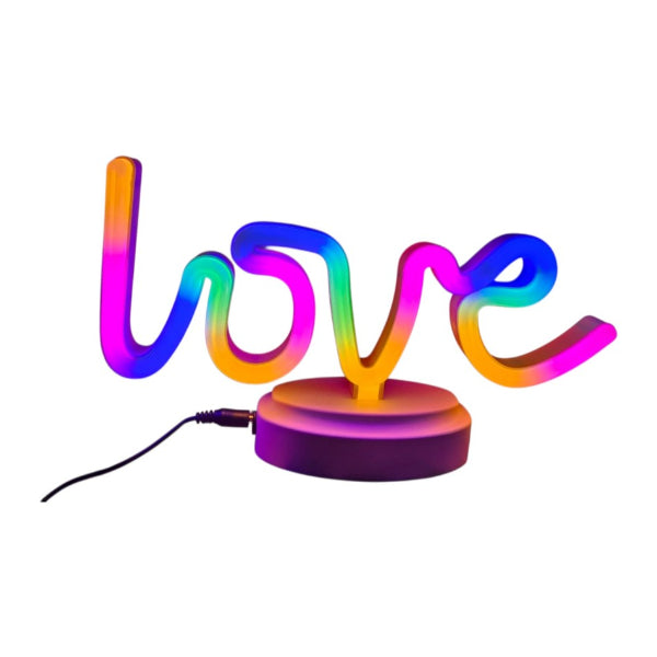 Neon Işıklı Love Yazılı Masa Gece Lambası 2