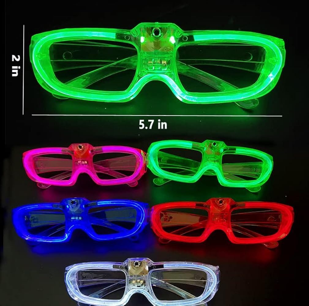 Yeşil LED Işıklı Parti Gözlüğü 3 Modlu – Glow - Gece Eğlence Gözlüğü (5538) 4