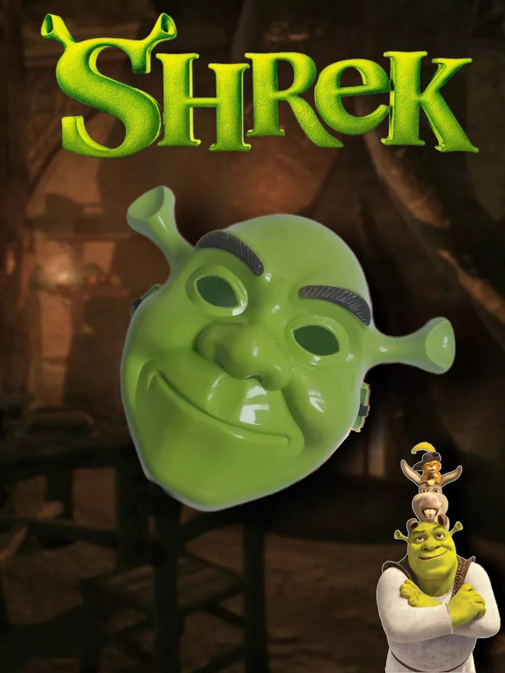 Yeşil Shrek Maskesi 21x25 cm (5538) 3